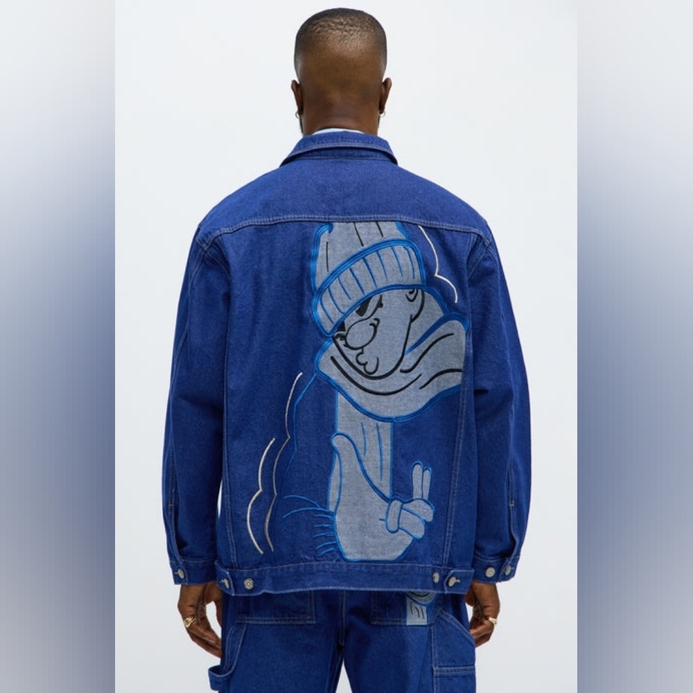 Southpole Contrast Stitch Back Hit Trucker Denim Jacket